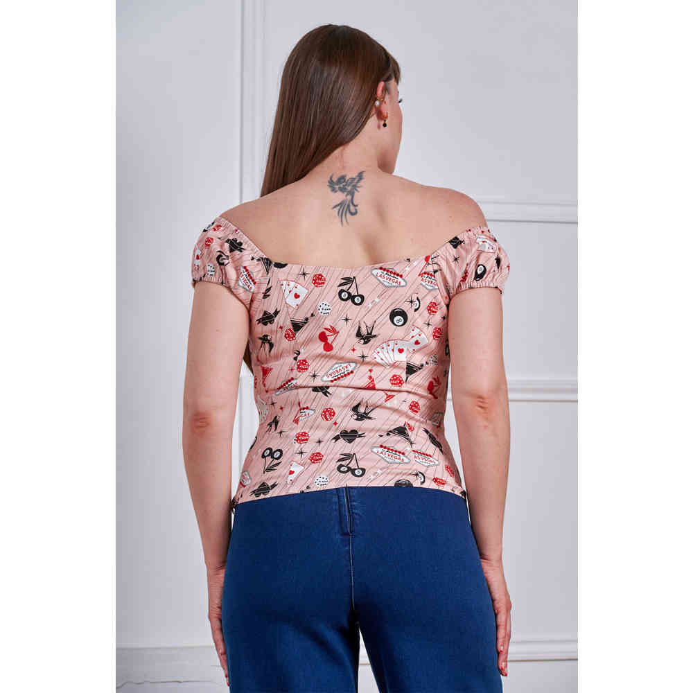 Banned - Babe Viva Las Vegas Top - Rosa